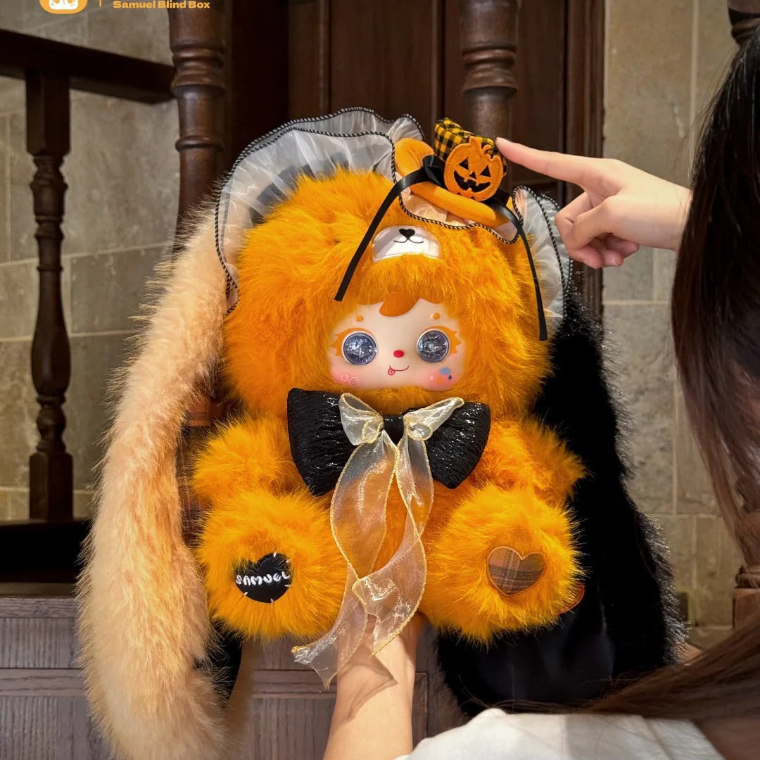 Samuel 800% Dark Night Ball Series Mystery Boxes Bag Pendant Bunny Plush Dolls Soft Collectibles