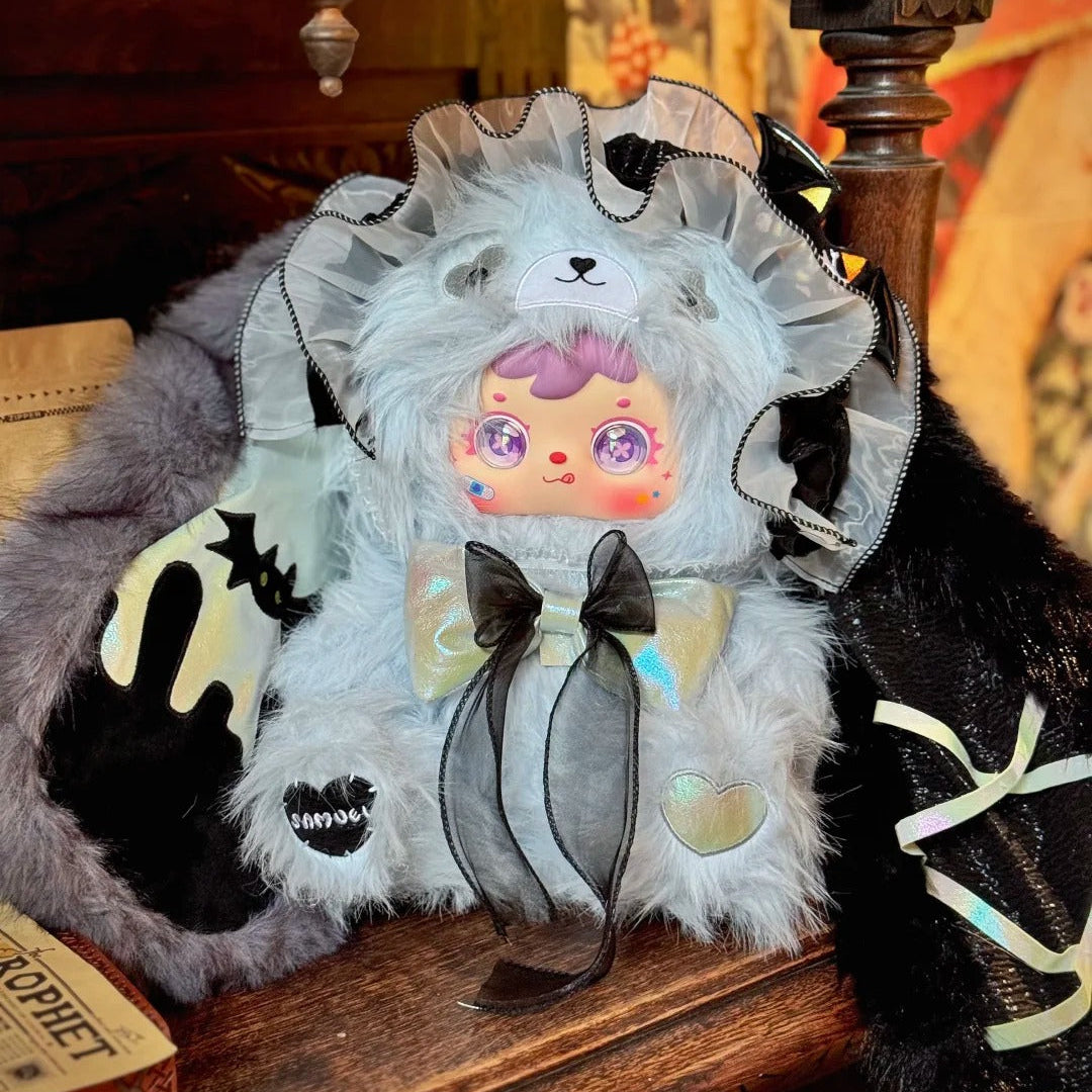 Samuel 800% Dark Night Ball Series Mystery Boxes Bag Pendant Bunny Plush Dolls Soft Collectibles