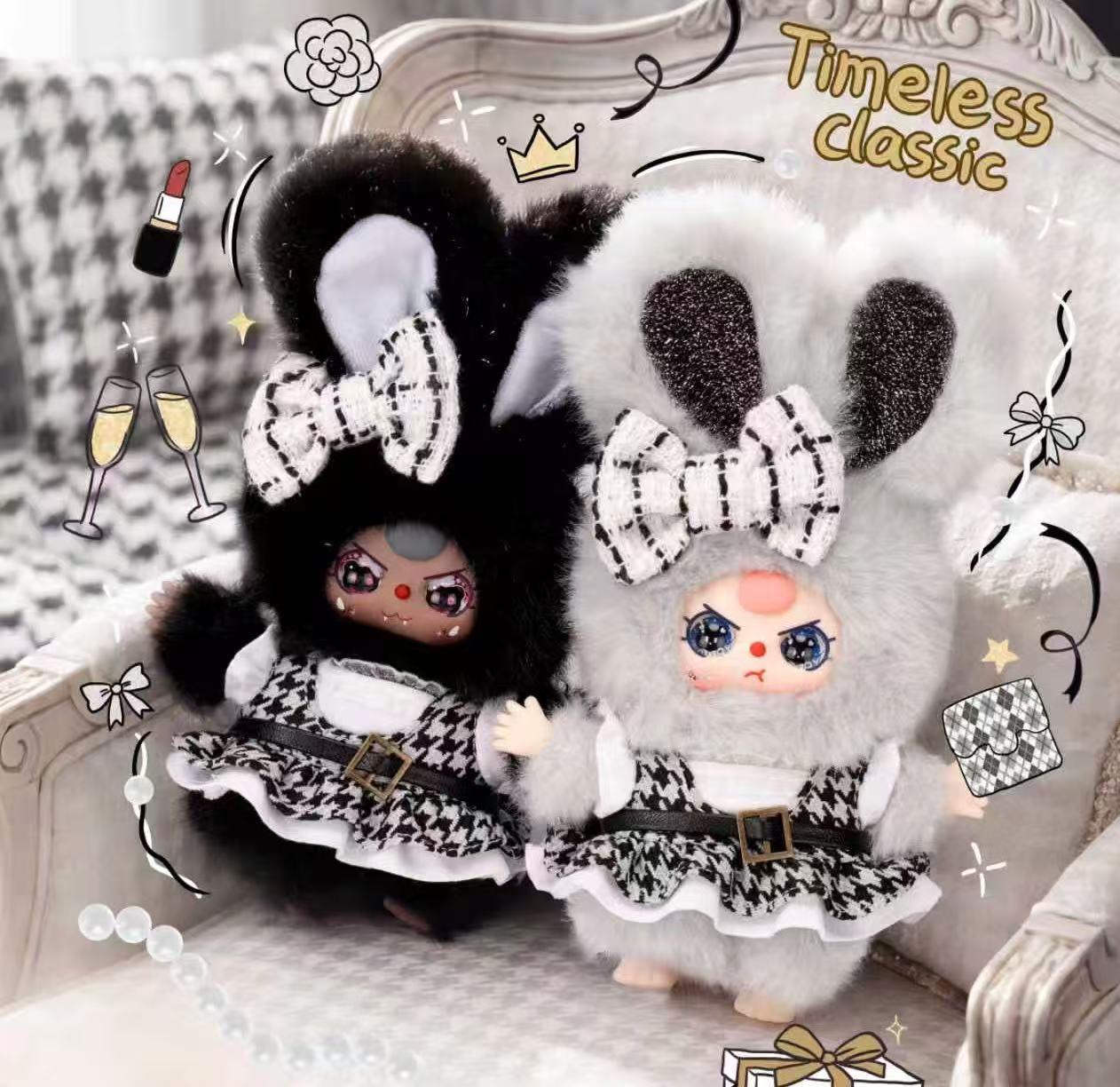 Baby Three Absolute Black \ White Series Plush Blind Box