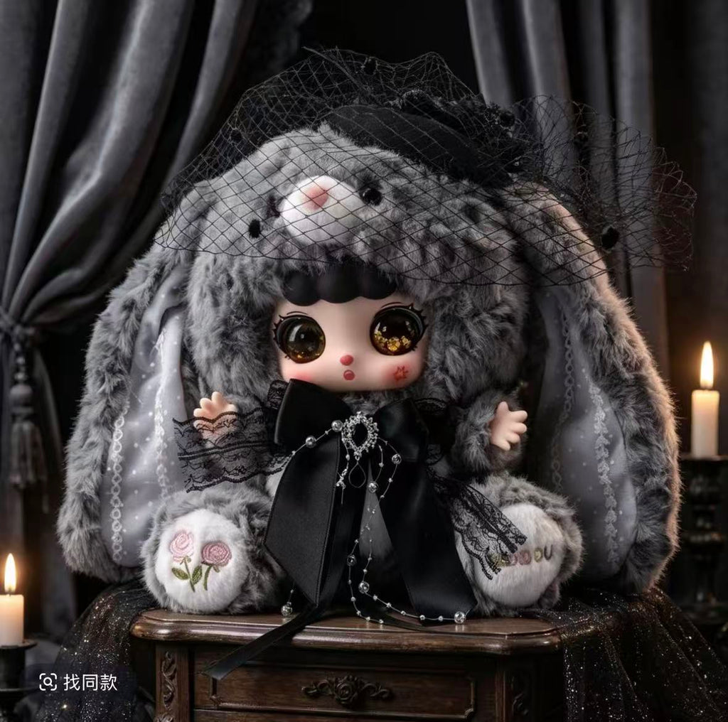Kebi Dou- Milk Cream Rabbit Sauce 600% Three Generations Of Flower Rabbit Language Plush Blind Box