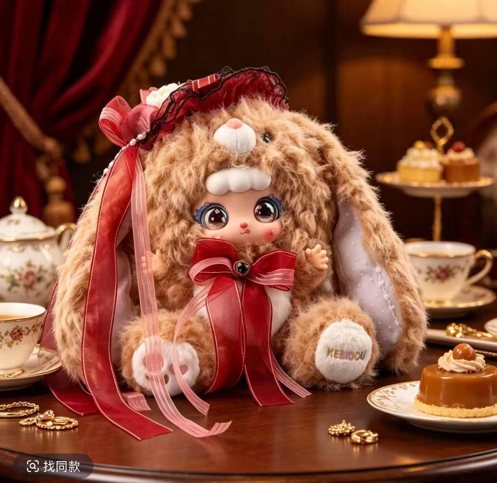 Kebi Dou- Milk Cream Rabbit Sauce 600% Three Generations Of Flower Rabbit Language Plush Blind Box