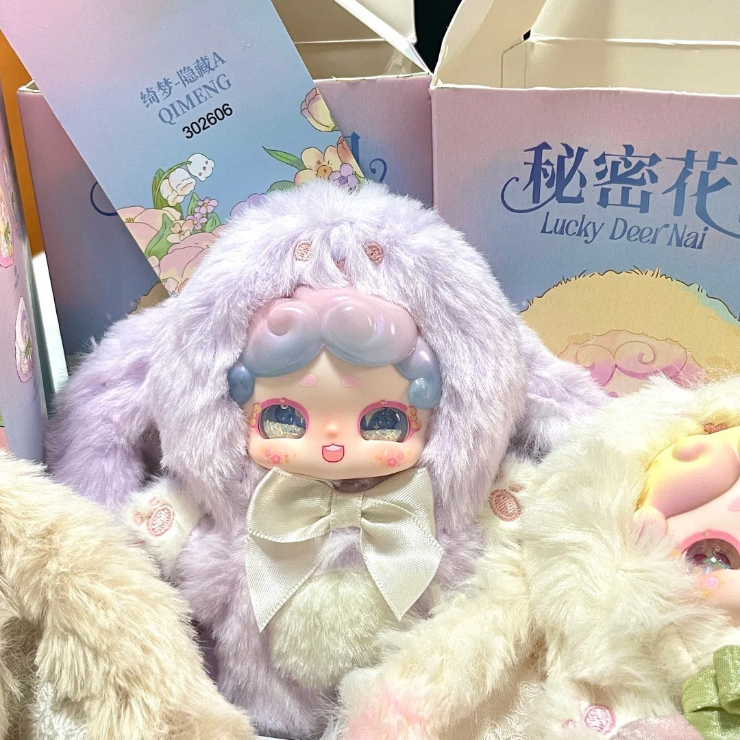 Lucky Deer Nai Goodnight Bunny Generation 2:Secret Garden Plush Blind Box - Adorable Figurine Doll Charms Cute Pendant Gifts Collectible Stuffed Toys for All Perfect as Decor or Presents