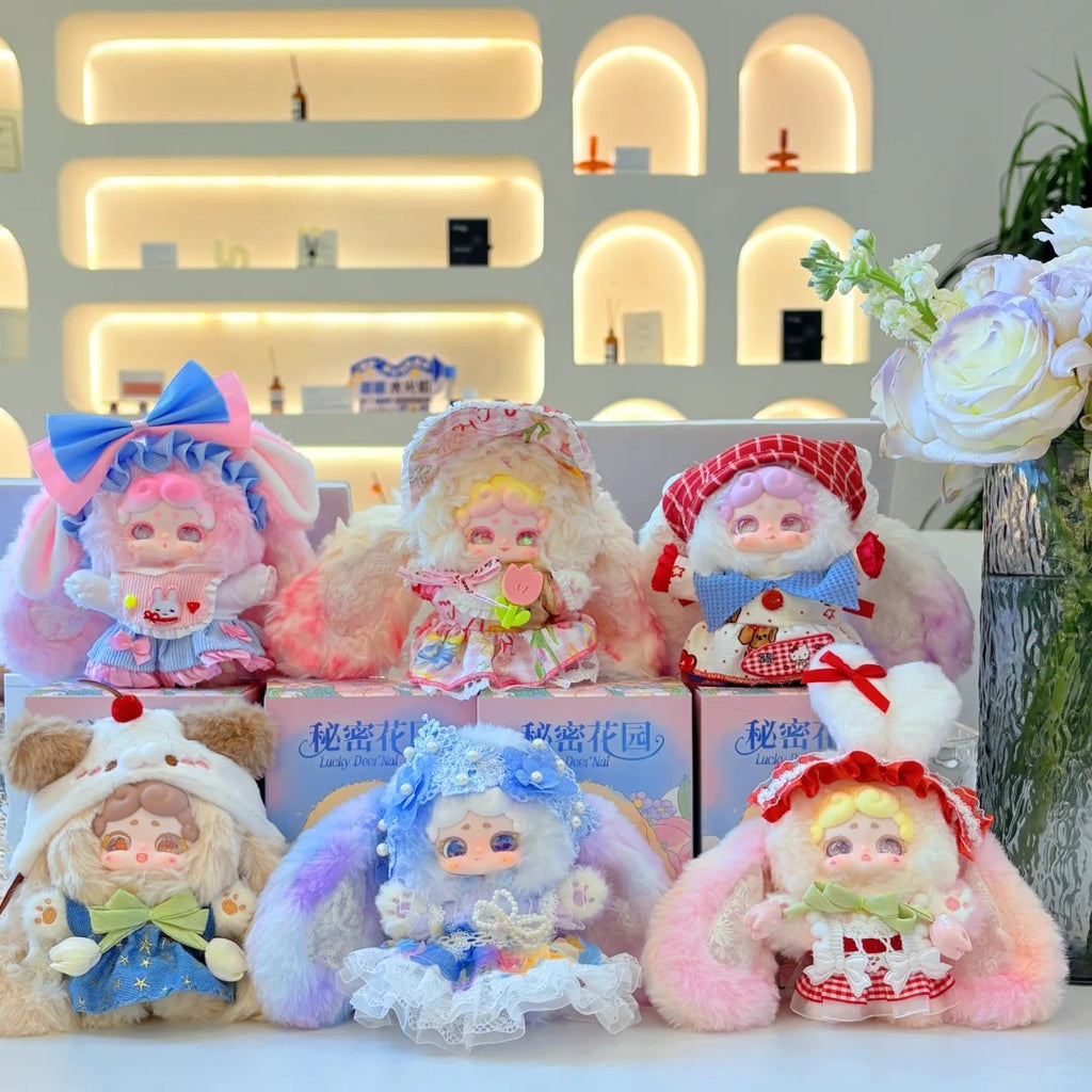 Lucky Deer Nai Goodnight Bunny Generation 2:Secret Garden Plush Blind Box - Adorable Figurine Doll Charms Cute Pendant Gifts Collectible Stuffed Toys for All Perfect as Decor or Presents