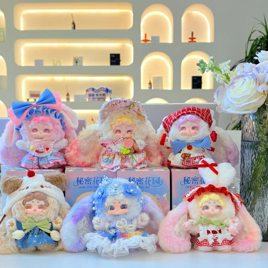 Lucky Deer Nai Goodnight Bunny Generation 2:Secret Garden Plush Blind Box - Adorable Figurine Doll Charms Cute Pendant Gifts Collectible Stuffed Toys for All Perfect as Decor or Presents